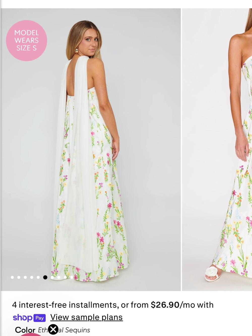 White Strapless Floral Maxi Dress - Picture 3 of 3